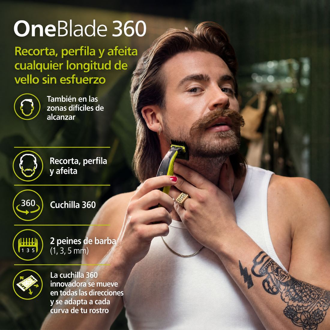 OneBlade 360 being used under running tap water